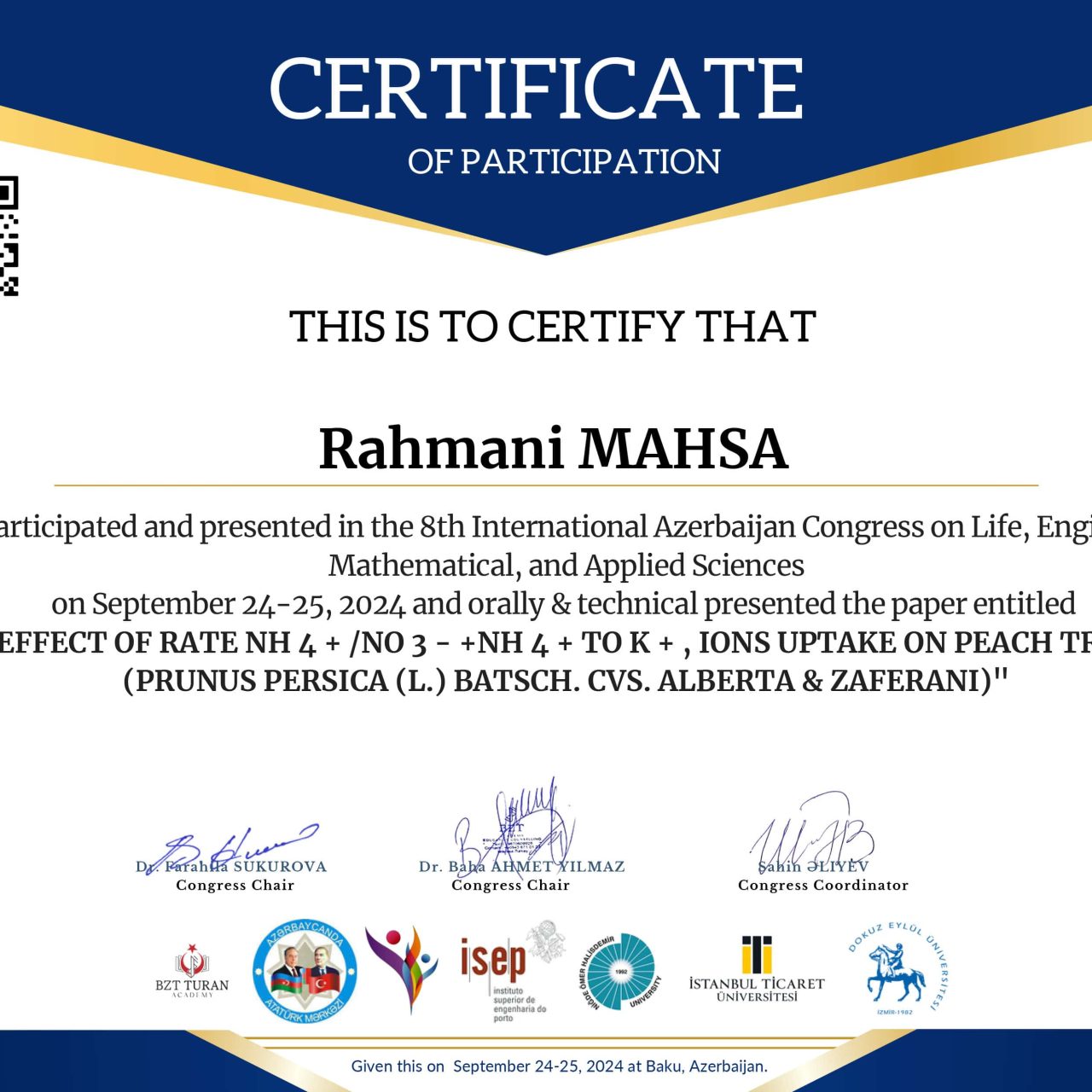 certificate of mahsa rahmani 7